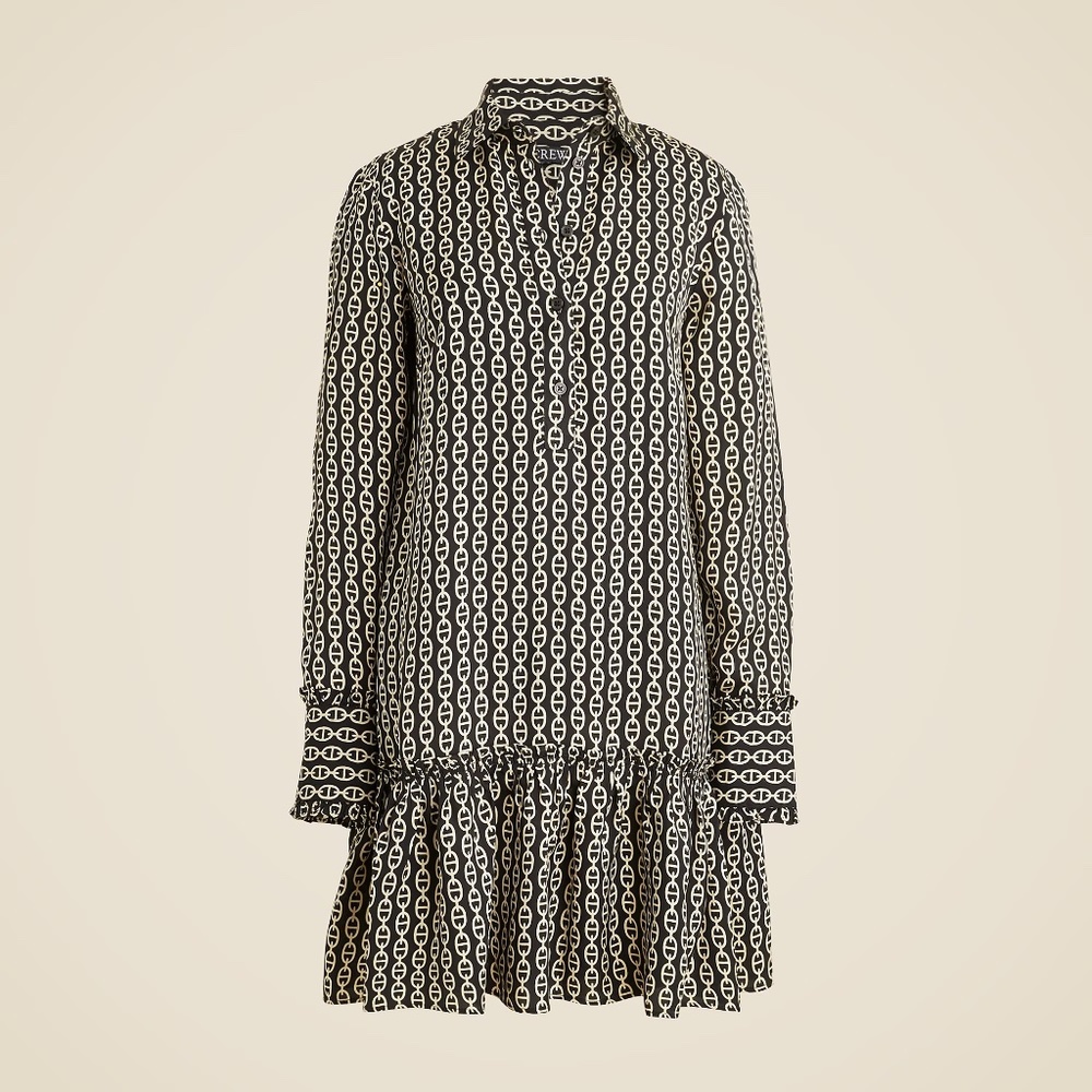 J.Crew Amelia Popover Shirtdress in Chain Print - Picture 4 of 7